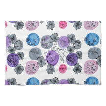 Tablier de cuisine floral à l'aquarelle abstrait m