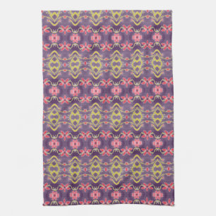 Linge De Cuisine Tablier de cuisine floral aquarelle violet et roug