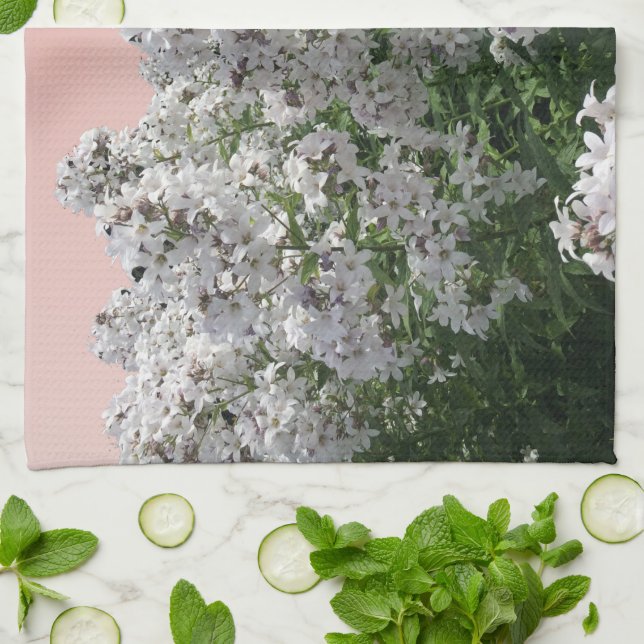 Linge De Cuisine Tablier de cuisine floral blanc (Plié)