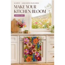 Tablier de cuisine floral jardin de fleurs sauvage
