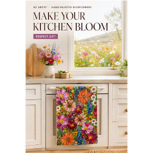Linge De Cuisine Tablier de cuisine floral jardin de fleurs sauvage