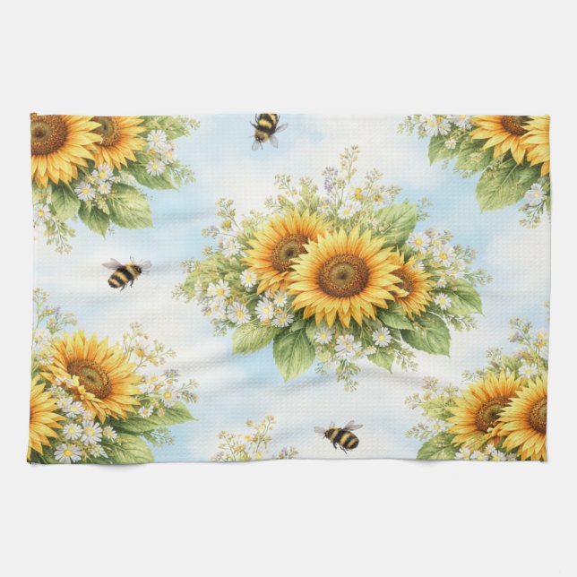 Linge De Cuisine Tablier de cuisine floral tournesol (Horizontal)