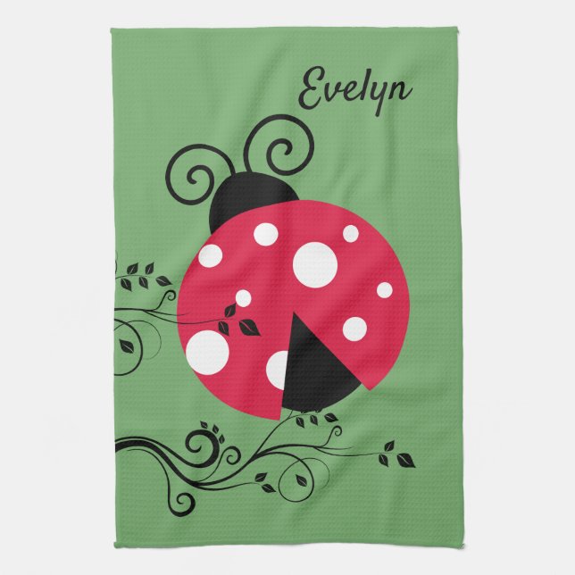 Linge De Cuisine Tablier de cuisine Green Ladybug (Vertical)
