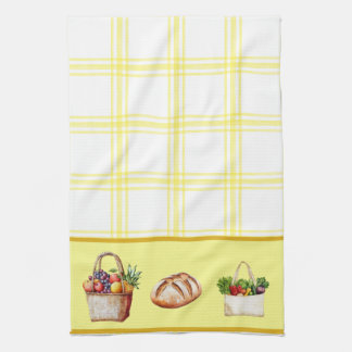 Linge De Cuisine Tablier de cuisine jaune et blanc à carreaux confo