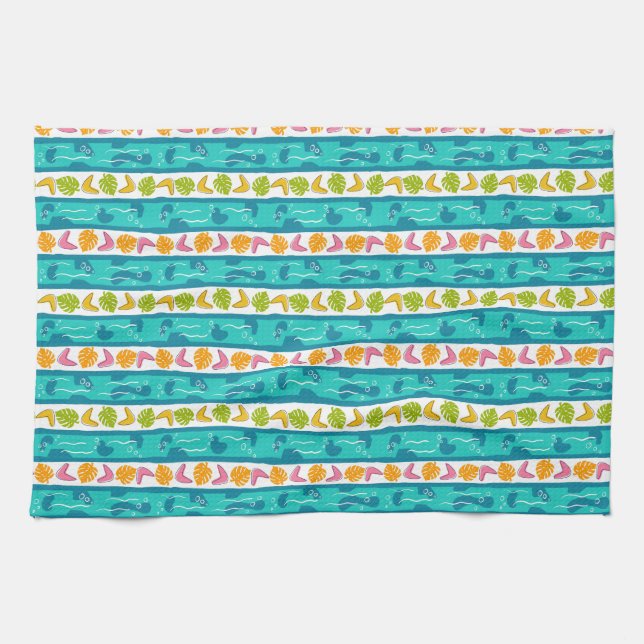 Linge De Cuisine Tablier de cuisine Longueurs d'ondes en blanc (Horizontal)