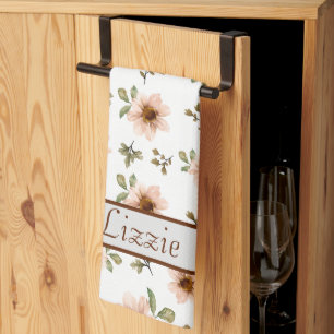 Linge De Cuisine Tablier de cuisine monogrammé à motif floral autom