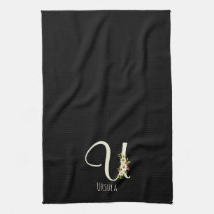 Linge De Cuisine Tablier de cuisine noir monogramme Cadeau de penda