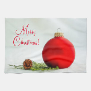 Linge De Cuisine Tablier de cuisine Ornement Rouge Joyeux Noël