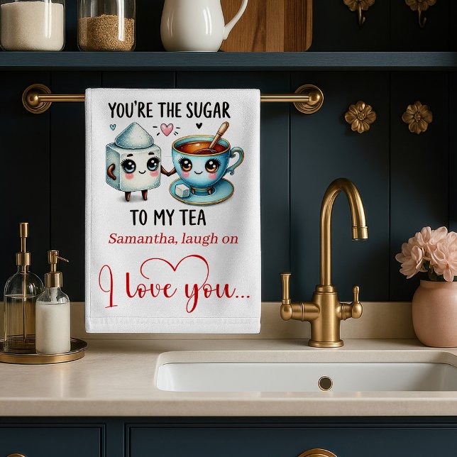 Linge De Cuisine Tablier de cuisine personnalisé Cadeau d'amour de  (Funny Food Love Gift Kitchen Towel Personalized)