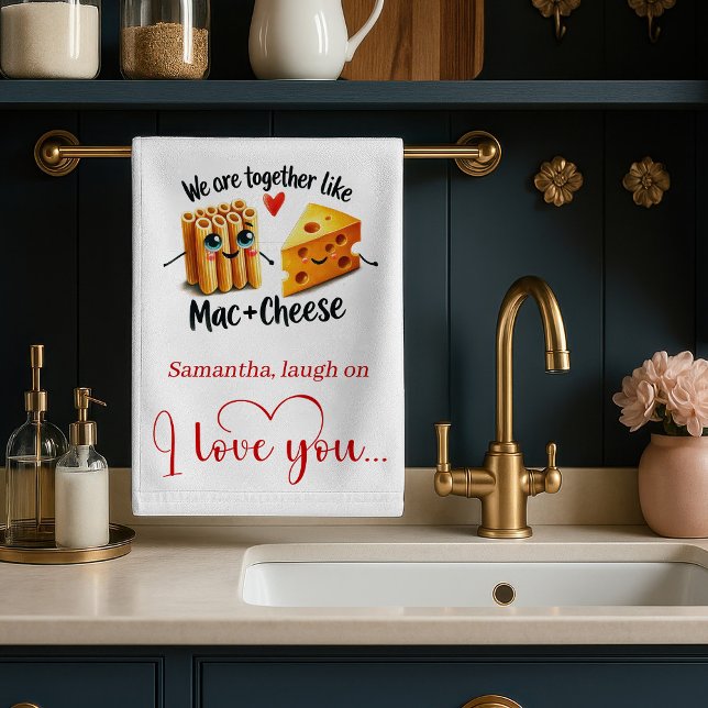 Linge De Cuisine Tablier de cuisine personnalisé pour la Saint-Vale (Personalized Valentine Kitchen Towel Food Puns)