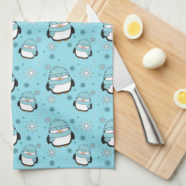 Linge De Cuisine Tablier de cuisine pingouin d'hiver (Quart Plié)
