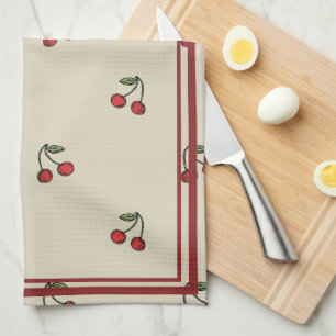Linge De Cuisine Tablier de cuisine rouge à motif cerise BOHO Cotta