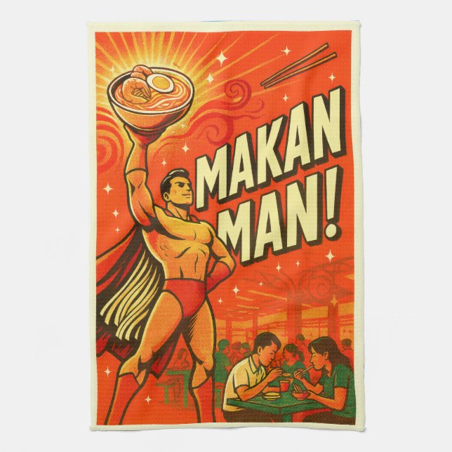 Linge De Cuisine Tablier de cuisine Singapour Makan Man (Vertical)