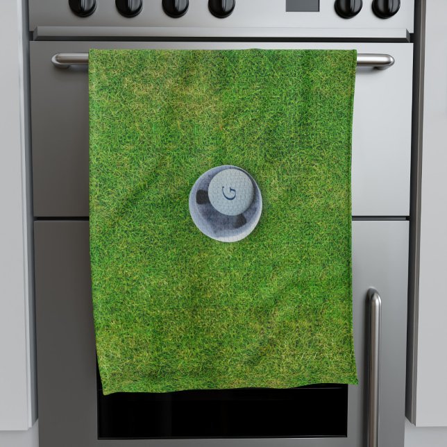 Linge De Cuisine Tablier de cuisine vert avec monogramme de balle d (Celebrate Dad's Hole in One with a kitchen towel! Makes a great gift for golfers. Add your initial!)