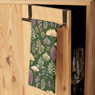 Linge De Cuisine Tablier de cuisine vert feuilles d'automne aquarel