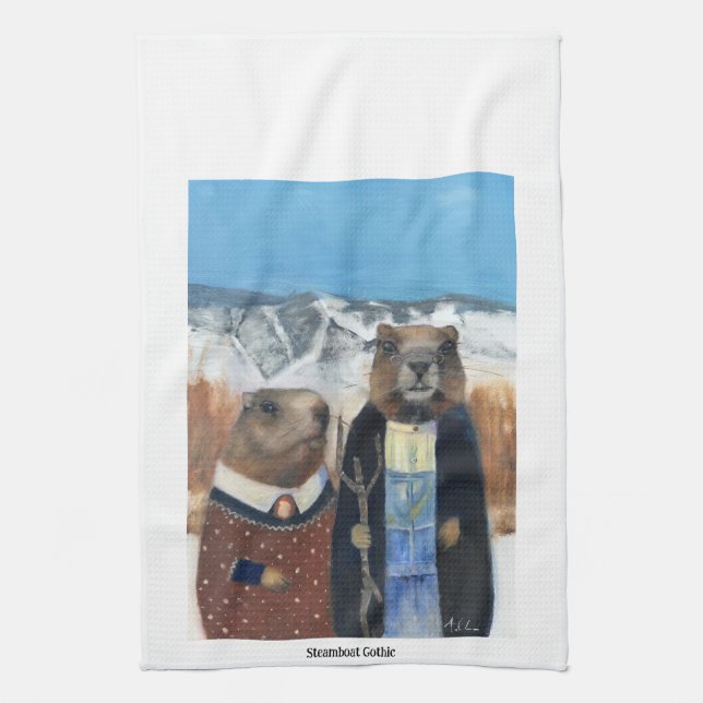 Linge De Cuisine Tablier de marmotte (American Gothic) (Vertical)