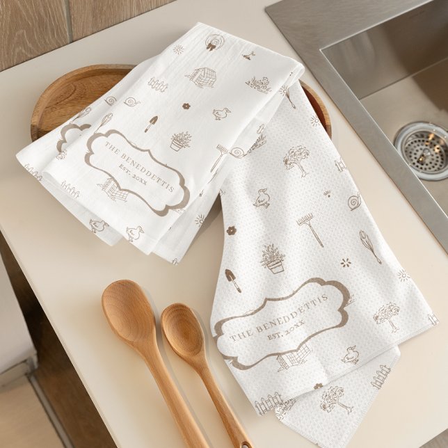Linge De Cuisine Tablier de thé à monogramme pour jardin de printem (Créateur téléchargé)
