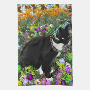 Linge De Cuisine Taches de rousseur dans la chasse pour des oeufs