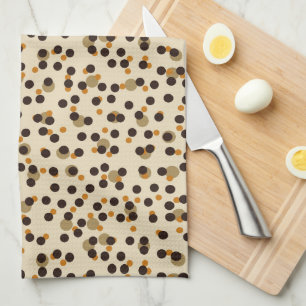 Linge De Cuisine taches orange, grain de café et beige