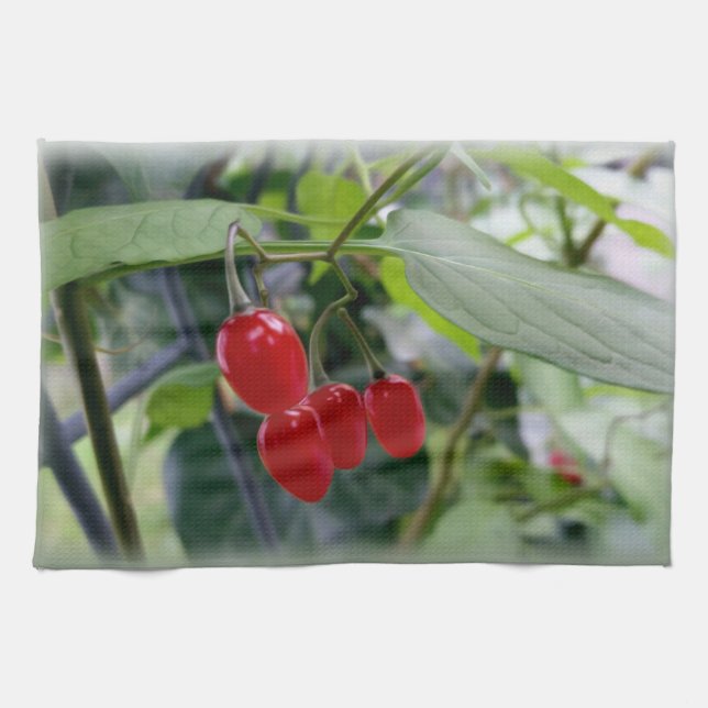 Linge De Cuisine Taches rouges d'automne (Horizontal)