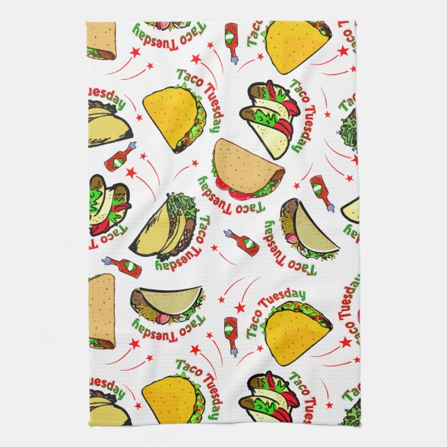 Linge De Cuisine Taco mardi Tacos dur et doux et sauce chaude (Vertical)