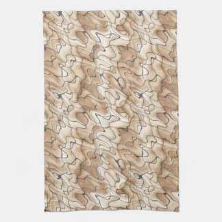 Linge De Cuisine Tan et beige avec les lignes pas droites noires