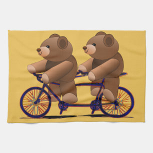 Linge De Cuisine Tandem de bicyclette, copie d'ours de nounours