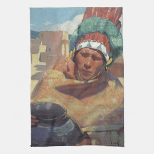 Linge De Cuisine Taos Indien tenant une cruche d'eau par Blumensche