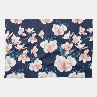 Linge De Cuisine Tapis floral bleu