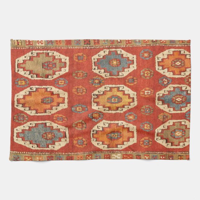 Linge De Cuisine Tapis persan turc antique (Horizontal)