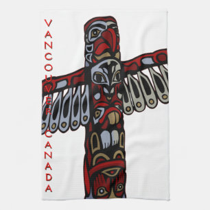 Linge De Cuisine Tapisserie Totem des Autochtones du Canada Serviet