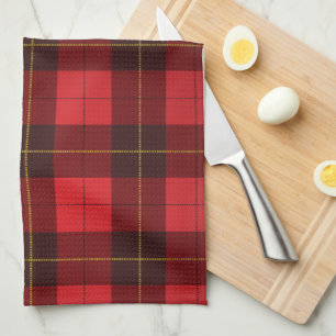 Linge De Cuisine Tartan Clan Wallace Rouge Noir à carreaux