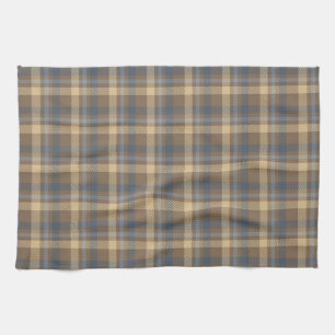 Linge De Cuisine Tartan - couleurs Brown, bleues et sable