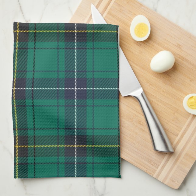 Linge De Cuisine Tartan de chèque vert de Clan Henderson (Quart Plié)