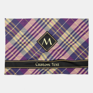 Linge De Cuisine Tartan mauve, or et bleu