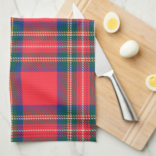 Linge De Cuisine Tartan Plaid Red Classic Festive Noël