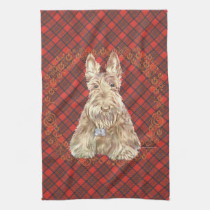 Linge De Cuisine Tartan Scottie Blé