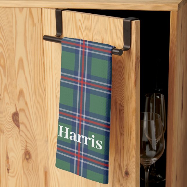 Linge De Cuisine Tartan squares pattern personalized (Pliage en tiers)