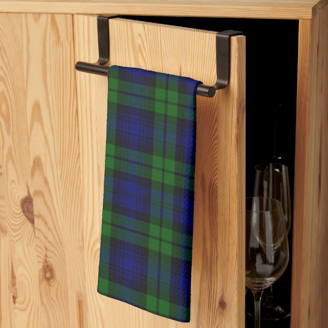 Linge De Cuisine Tartan vert et marine (Pliage en tiers)