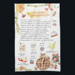 Linge De Cuisine Tarte d'automne | Aquarelle de recette<br><div class="desc">Pour un cadeau unique, faites un lot de bonté directement à partir d'une des recettes précieuses de grand-mère, et cadeau avec une serviette de thé héritée imprimée avec la même recette. Transformez les recettes manuscrites de votre mère, de votre grand-mère ou de vos tantes en serviettes de thé magnifiques et...</div>