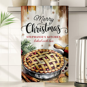 Linge De Cuisine Tarte de Noël personnalisée pour la cuisson