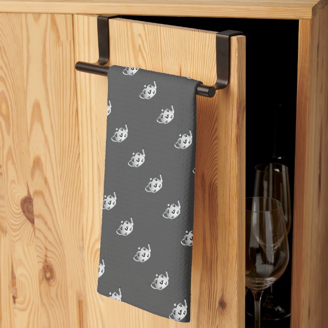 Linge De Cuisine  Tasse à thé Gris   (Pliage en tiers)