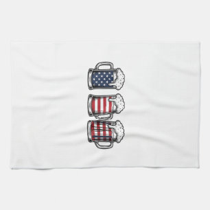 Linge De Cuisine Tasses à bière patriotiques Vintage Vector Design