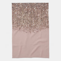Taupe Rouge Bronzé Rose Gold Paillettes Cascade