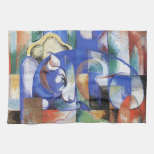Linge De Cuisine Taureau couché par Franz Marc, Cubisme Ancien Art