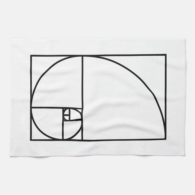 Linge De Cuisine Taux d'or de Fibonacci - art mathématique unique (Horizontal)