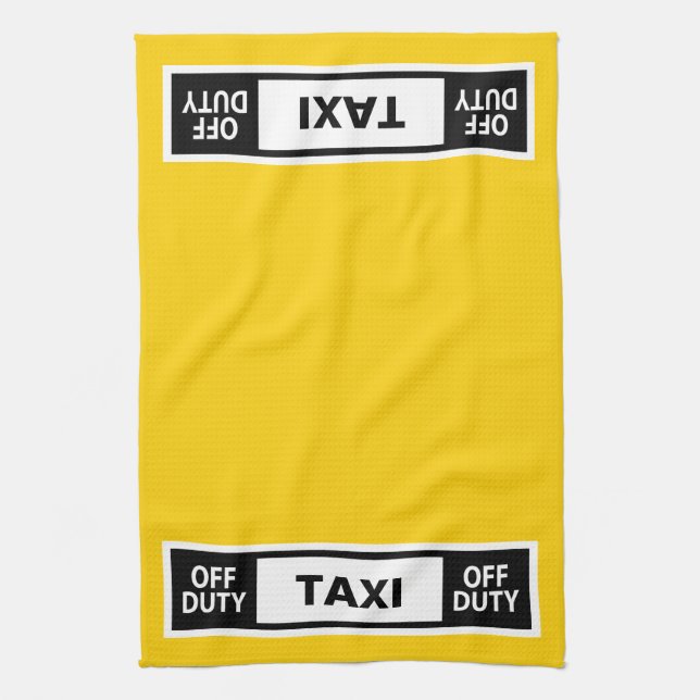 Linge De Cuisine Taxi hors service jaune (Vertical)