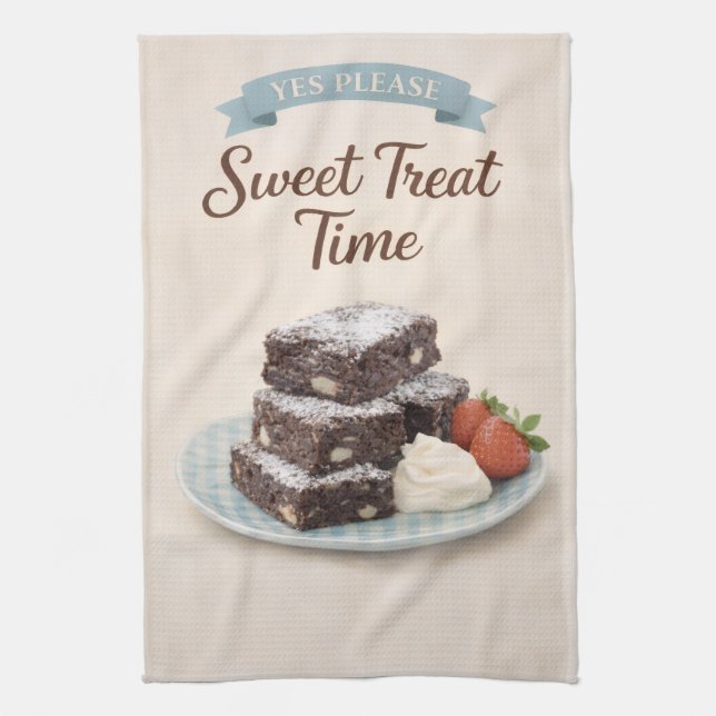 Linge De Cuisine Tea Towel | Chocolate Brownies Kitchen Gift (Vertical)