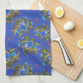 Linge De Cuisine Tea Towel With Hand-Painted ink Florals