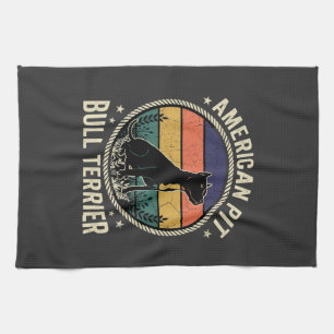 Linge De Cuisine Teckkel Pit Bull Américain Vintage Sunset Rope